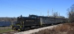 PRR 9206 leads a "Santa Express" past the solar farm